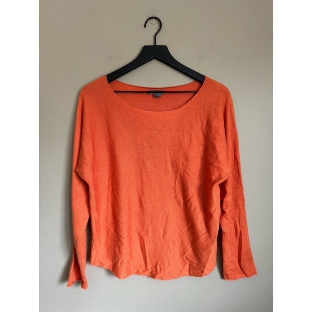 VINCE Cashmere Blend Boatneck Sweater in Orange